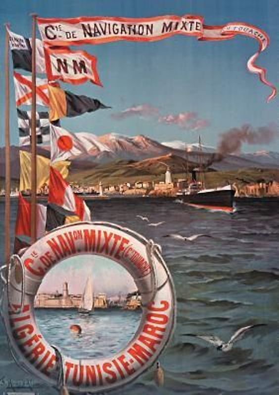 Carnet Ligné Ligné Affiche Paquebot Algérie-Tunisie-Maroc