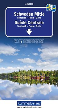 Kümmerly+Frey Regional-Strassenkarte 4 Schweden Mitte 1:250.000