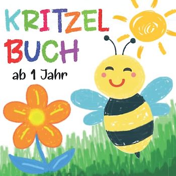 Kritzelbuch ab 1 Jahr: 50 einfachen Bilder zum Kritzeln und Ausmalen - Kritzelmalbuch Tiere, Fahrzeuge, Früchte und mehr! - Ausmalbuch für kinder ab 1, Mädchen und Jungen