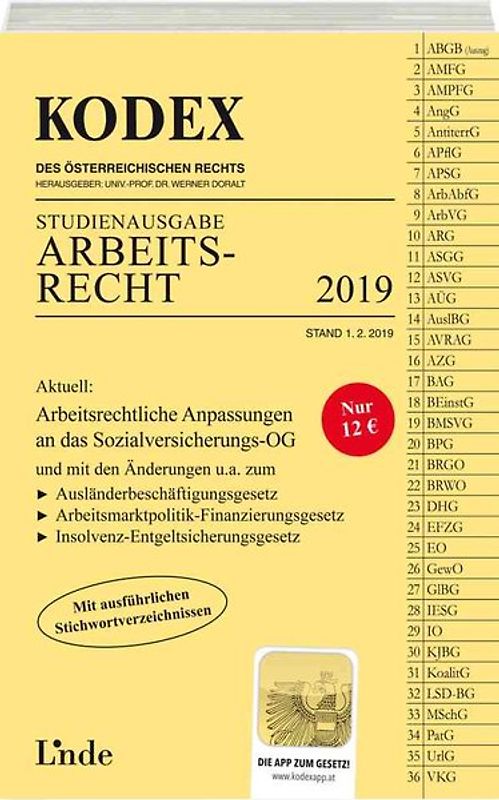 KODEX Arbeitsrecht 2019