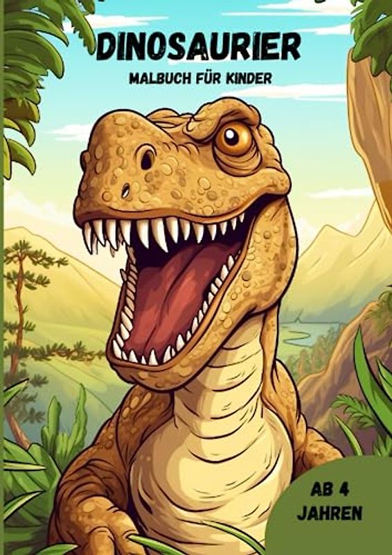 Dinosaurier - Malbuch für Kinder:: 55 tolle Seiten mit Dino-Motiven zu Ausmalen für dinobegeisterte Jungen und Mädchen ab 4 Jahren