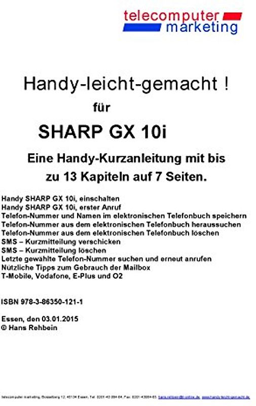 Sharp GX10i-leicht-gemacht. Handy-leicht-gemacht für Sharp GX10i