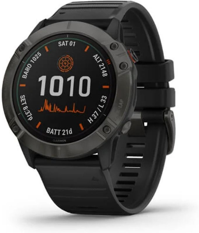 Garmin Fenix 6X 51 mm noir et bracelet en silicone noir [Pro Solar Edition]