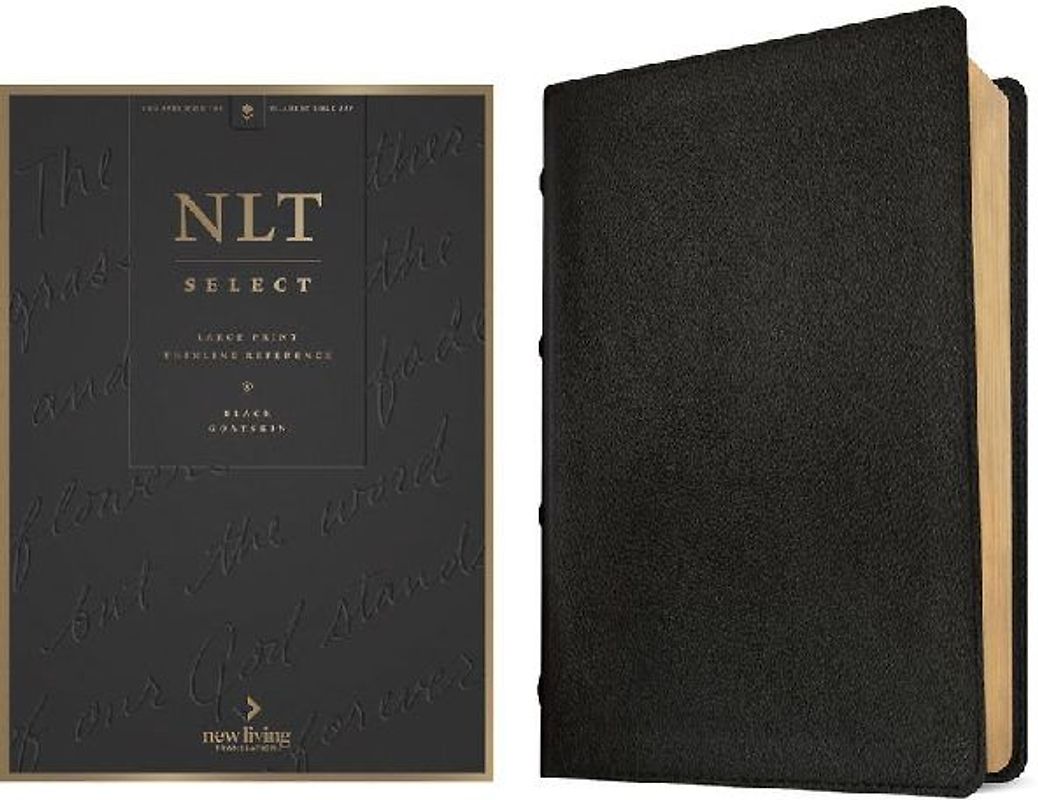 NLT Select Large Print Thinline Reference Bible, Filament Enabled (Goatskin Leather, Black, Red Letter)
