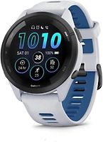 Garmin Forerunner 265 46 mm blanc/noir et bracelet en silicone bleu/blanc