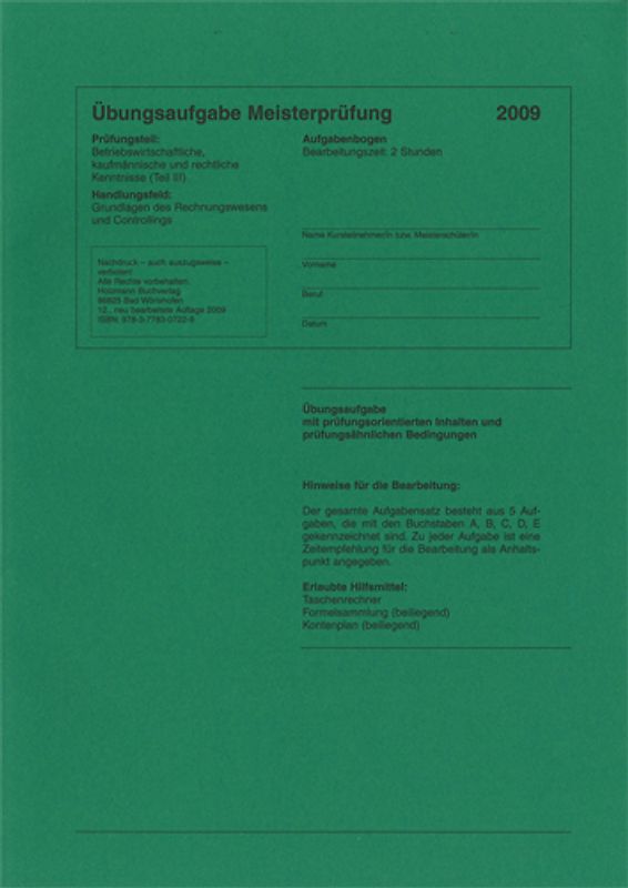 Übungssätze für Teil III der Meisterprüfung mit Lösungsvorschlägen. Für die Vorbereitung auf die Meisterprüfung