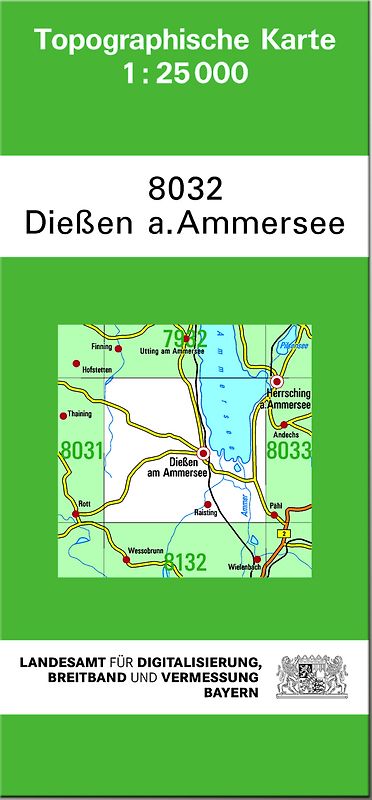 TK25 8032 Dießen a.Ammersee. Topographische Karte 1:25000
