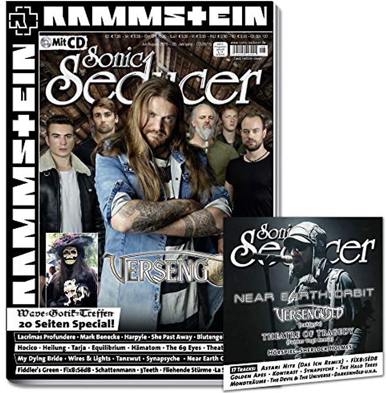 Sonic Seducer 07/08-2019 + Versengold-Titelstory + 6 Seiten Rammstein mit neuen Interviews und Fotos + 20 Seiten WGT-Special, Lacrimas Profundere u.v.m. + 17 brandneue Tracks auf der CD-Beilage