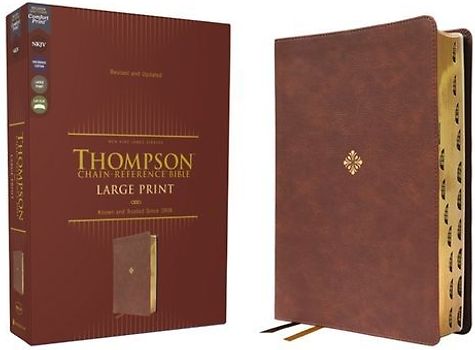 Nkjv, Thompson Chain-Reference Bible, Large Print, Leathersoft, Brown, Red Letter, Thumb Indexed, Comfort Print