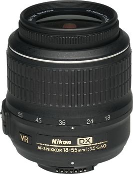 Nikon AF-S DX NIKKOR 18-55 mm F3.5-5.6 G VR 52 mm Objectif (adapté à Nikon F) noir