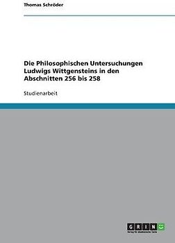 Die Philosophischen Untersuchungen Ludwigs Wittgensteins in den Abschnitten 256 bis 258