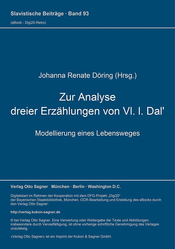 Zur Analyse dreier Erzählungen von Vl. l. Dal'