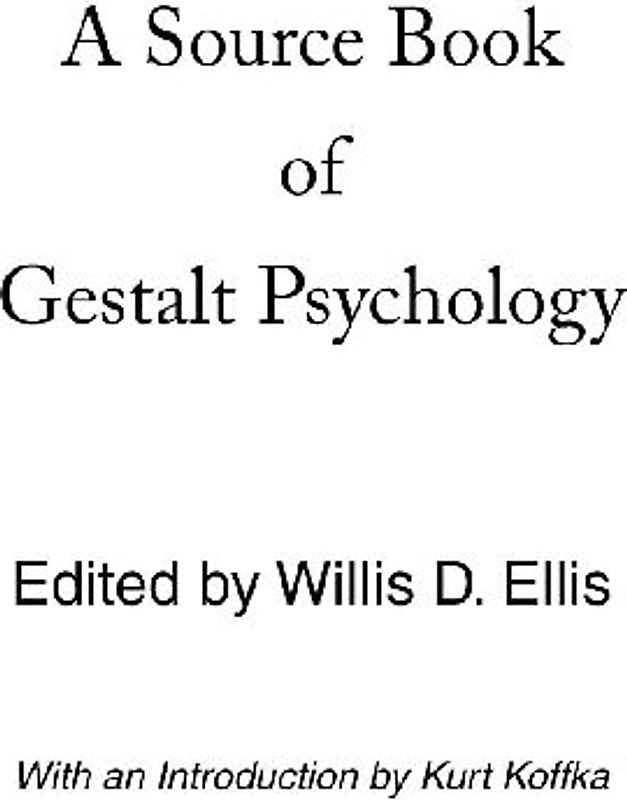 A Source Book of Gestalt Psychology
