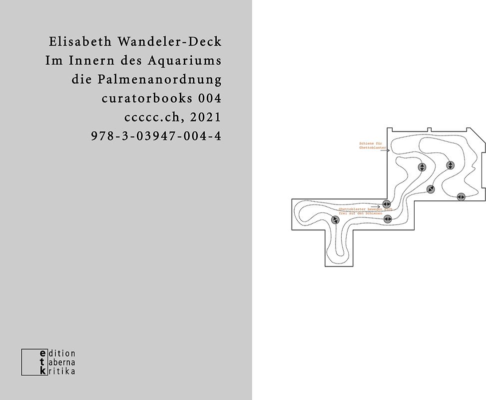 Im Innern des Aquariums die Palmenanordnung