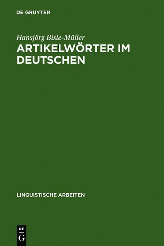 Artikelwörter im Deutschen
