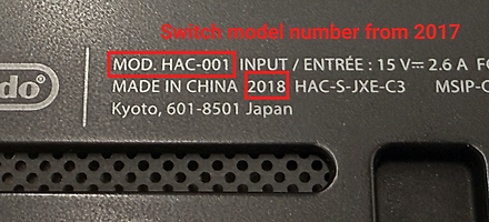 Beispielbild 3: Modellnummer der Switch-Version aus 2017