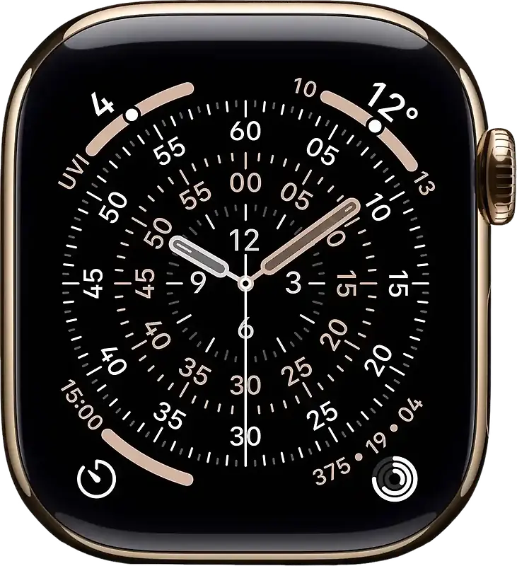 Apple Watch Series 11 42 mm Boîtier titane or [Wi-Fi + Cellulaire]
