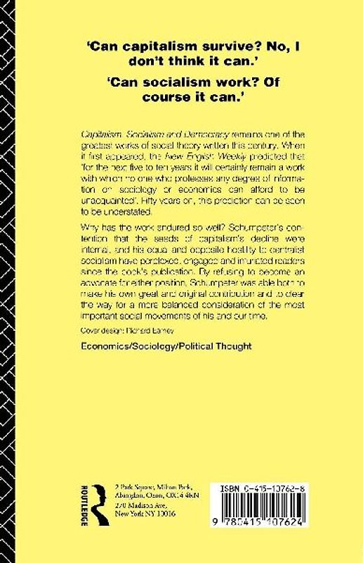 Capitalism, Socialism and Democracy