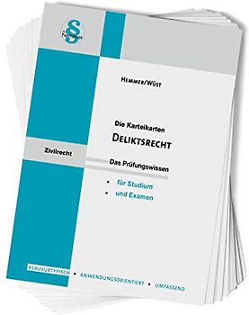 31300 - Karten Deliktsrecht: Das Prüfungswissen für Studium und Examen (Karteikarten - Zivilrecht)