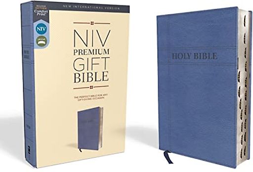 Niv, Premium Gift Bible, Leathersoft, Navy, Red Letter Edition, Indexed, Comfort Print