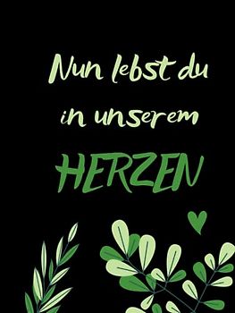 Kondolenzbuch Hardcover Trauerbuch, 100 blanko Seiten zum Ausfüllen, Gästebuch Beerdigung Trauerfeier, Beileidsbuch, Trauer, Gedenkbuch, ... und Herz "Nun lebst du in unseren Herzen"