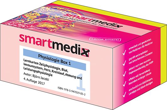 SmartMedix Lernkarten Physiologie Box 1: Zellphysiologie, Blut, Immunsystem, Herz, Kreislauf, Atmung und Leistungsphysiologie