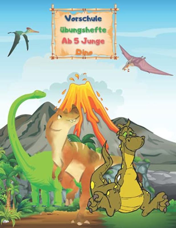 Vorschule übungshefte Ab 5 Junge Dino: Schwungübungen ab 4 , Zahlen Und Buchstaben Schreiben Lernen Vorschulübungen , Vorschule übungshefte ab 5 ... über 25 Ausmalbildern /Dinosaurier malbuch