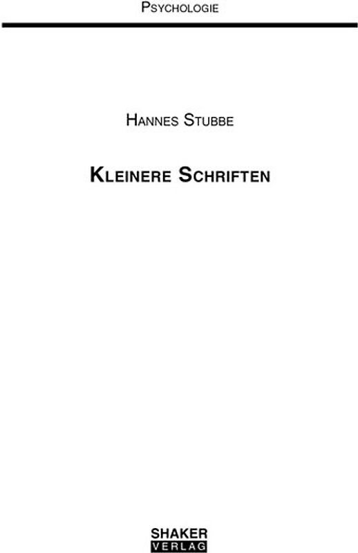 Kleinere Schriften