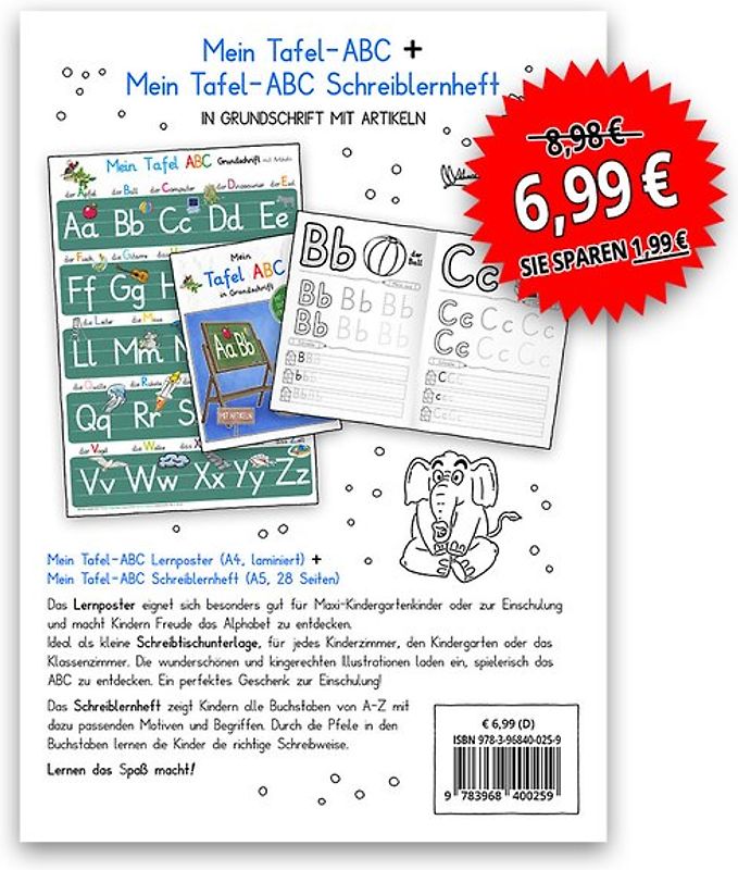 Mein Tafel-ABC in Grundschrift mit Artikeln-Set