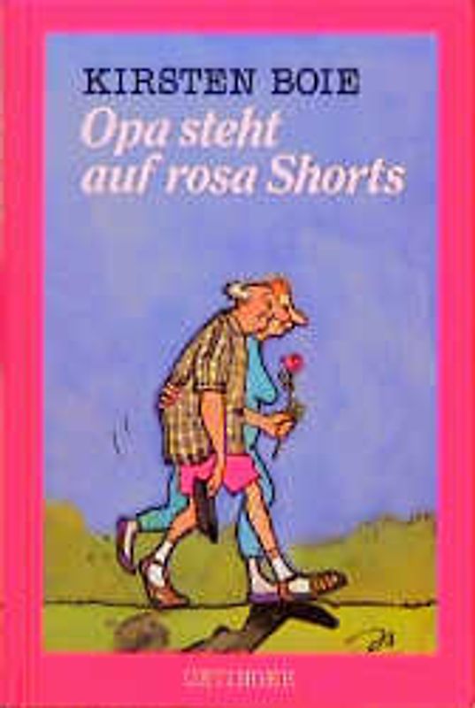 Opa steht auf rosa Shorts