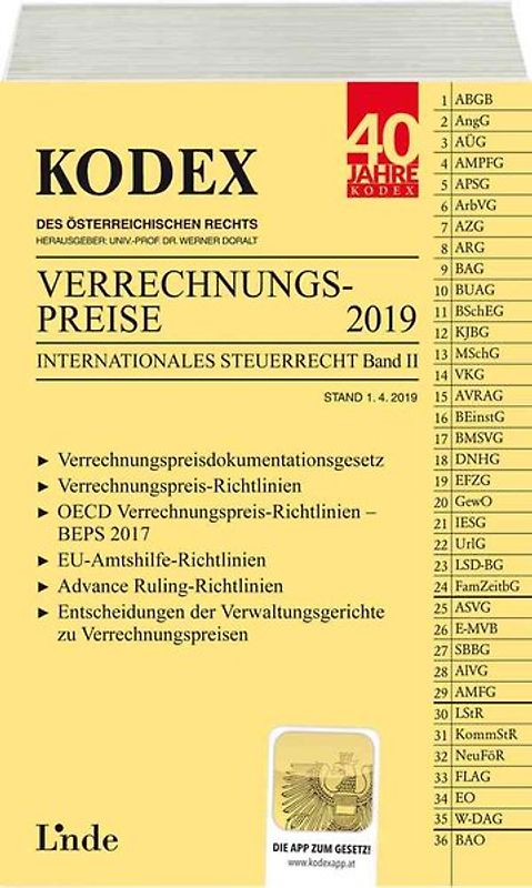 KODEX Verrechnungspreise 2019