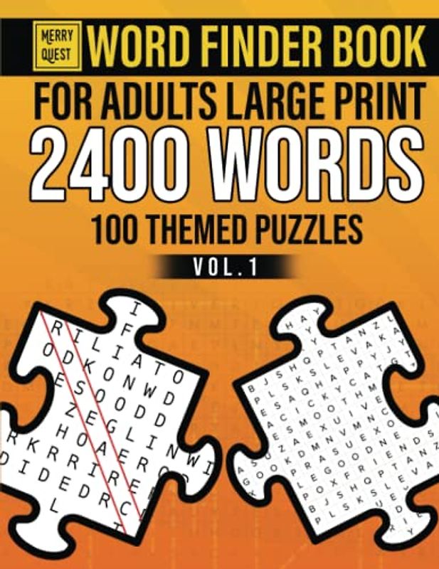 Word Finder Book for Adults Large Print: 2400 Words 100 Themed Puzzles Vol 1 (Volume 1, Band 1)