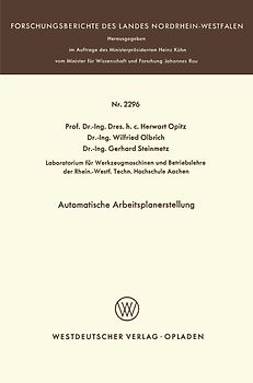 Automatische Arbeitsplanerstellung