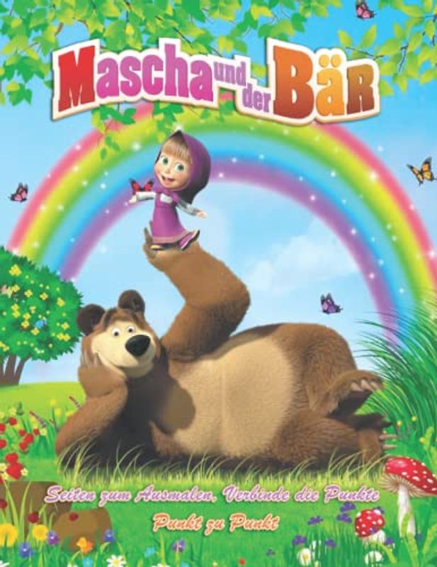Mascha und der Bär – Malbuch - Seiten zum Ausmalen, Verbinde die Punkte