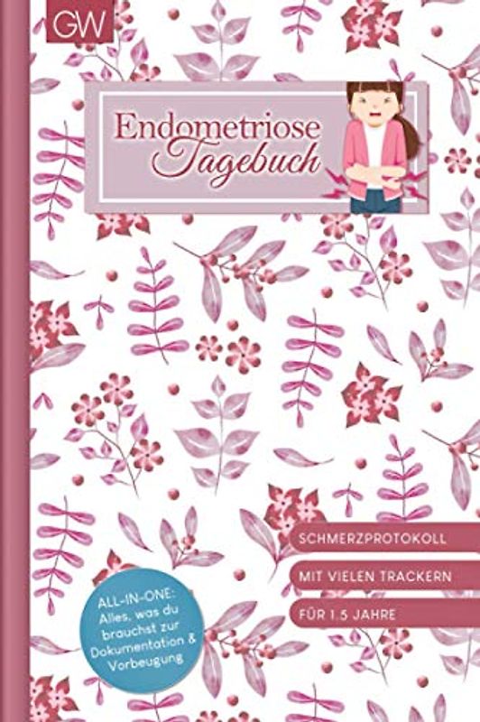Endometriose Tagebuch: Schmerztracker, Ernährungstagebuch uvm. zur Vorbeugung, Analyse und Dokumentation | Design: Amelie