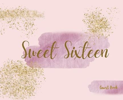 Happy 16th Birthday Guest Book (Landscape Hardcover)