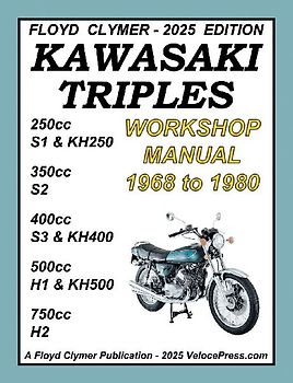 KAWASAKI TRIPLES 1968-1980 WORKSHOP MANUAL 250cc - 350cc - 400cc - 500cc - 750cc ALL MODELS
