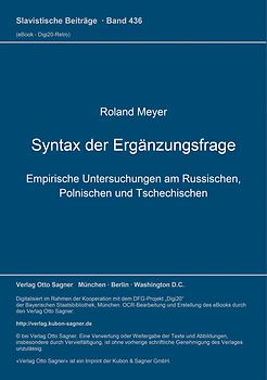 Syntax der Ergänzungsfrage