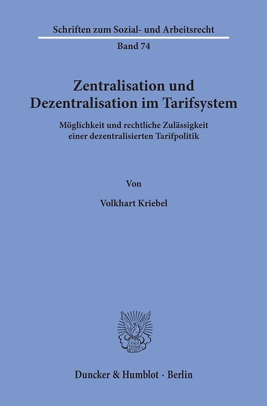 Zentralisation und Dezentralisation im Tarifsystem.