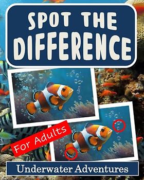 Spot the Difference Book for Adults - Underwater Adventures: Difficult Image Puzzles for Adults