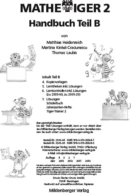 Mathetiger 2, Jahreszeiten-Hefte – Lehrerhandbuch Teil B