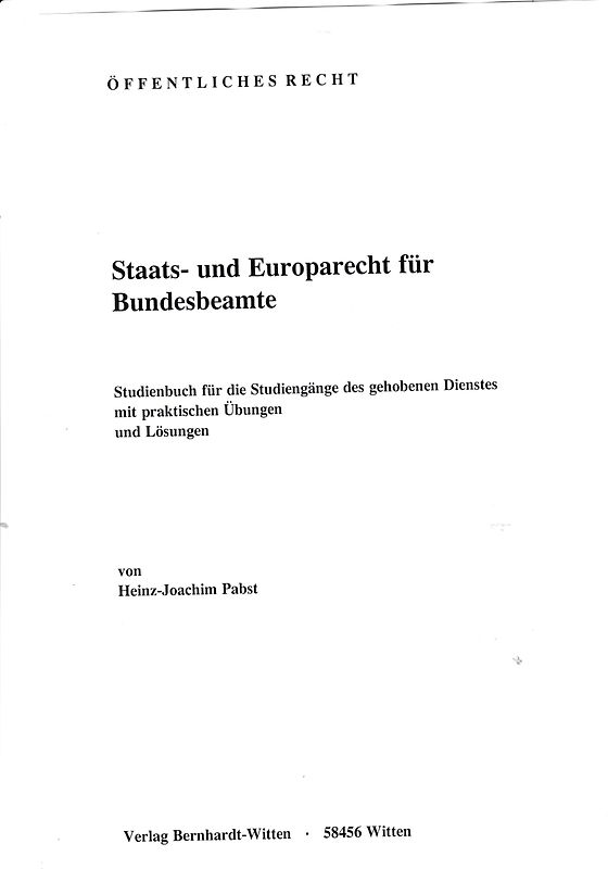 Staats- und Europarecht für Bundesbeamte