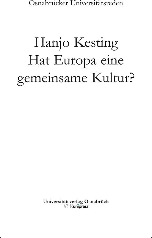 Hat Europa eine gemeinsame Kultur?