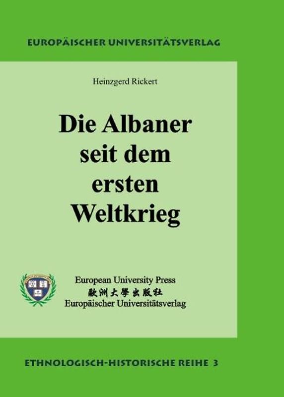 Die Albaner seit dem ersten Weltkrieg