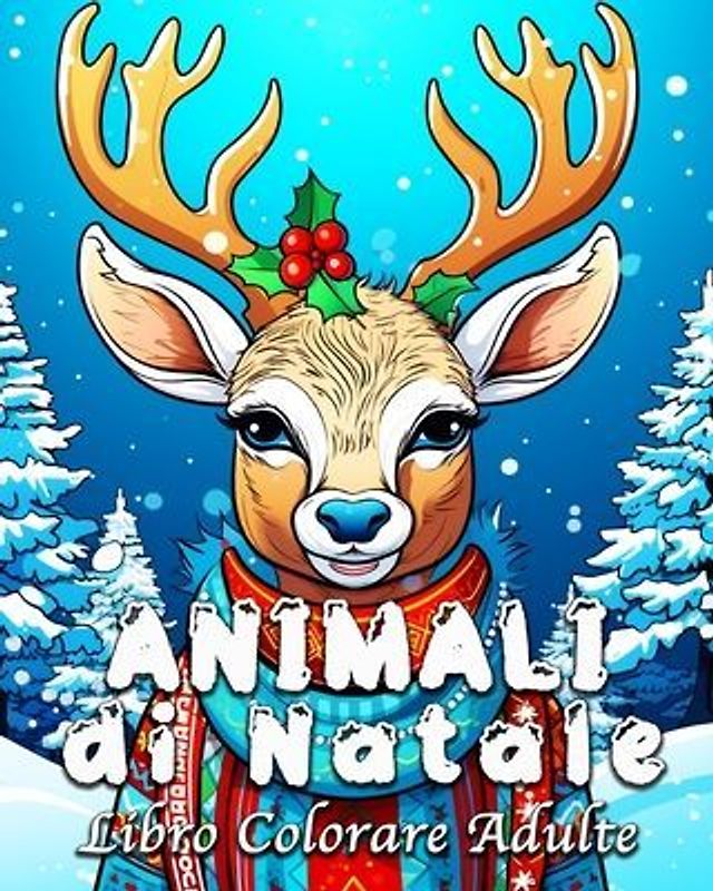 Animali di Natale Libro Colorare Adulte