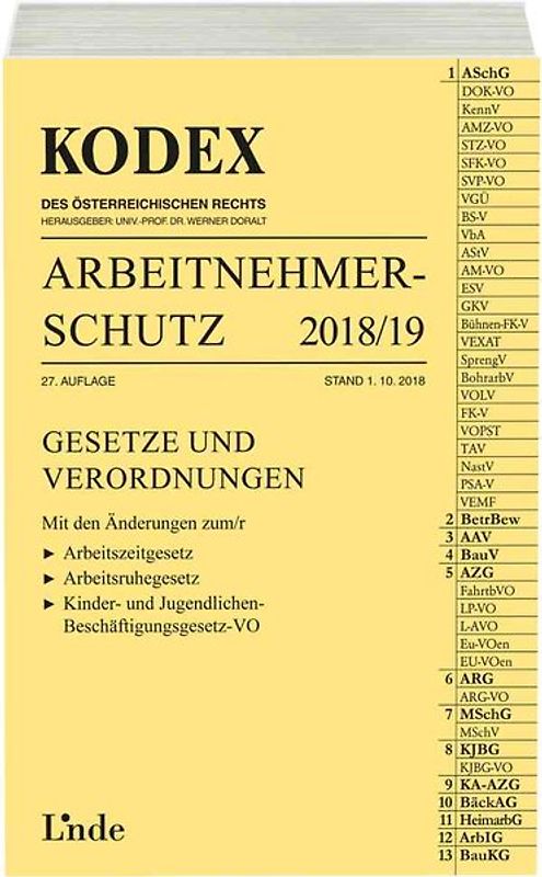 KODEX Arbeitnehmerschutz 2018/19