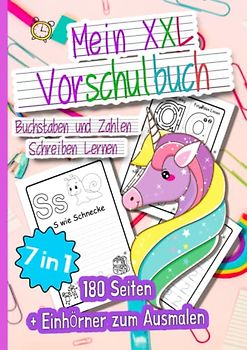 XXL Vorschulbuch Mädchen: Schwungübungen, Buchstaben und Zahlen Schreiben Lernen Ab 4 Jahren, Erste Buchstaben und Zahlen Schreiben Lernen und Üben - ... Kinder Ab 4 Jahren - Spielend einfach lernen
