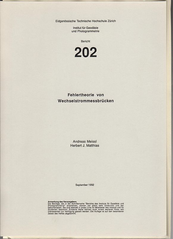 Fehlertheorie von Wechselstrommessbrücken