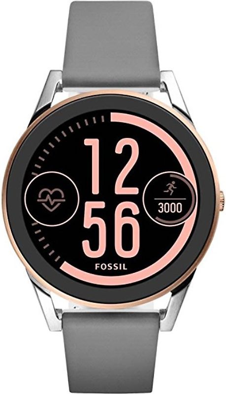 Fossil Control 45 mm or et bracelet en silicone gris [Wi-Fi, 3ème génération]