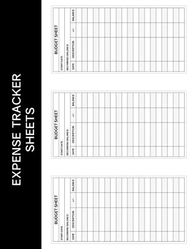 Expense Tracker Sheets: 162 Pieces Vertical Budget Tracker Paper For Cash Envelopes That You Can Cut Out Size 3x6 Inches Black Cover